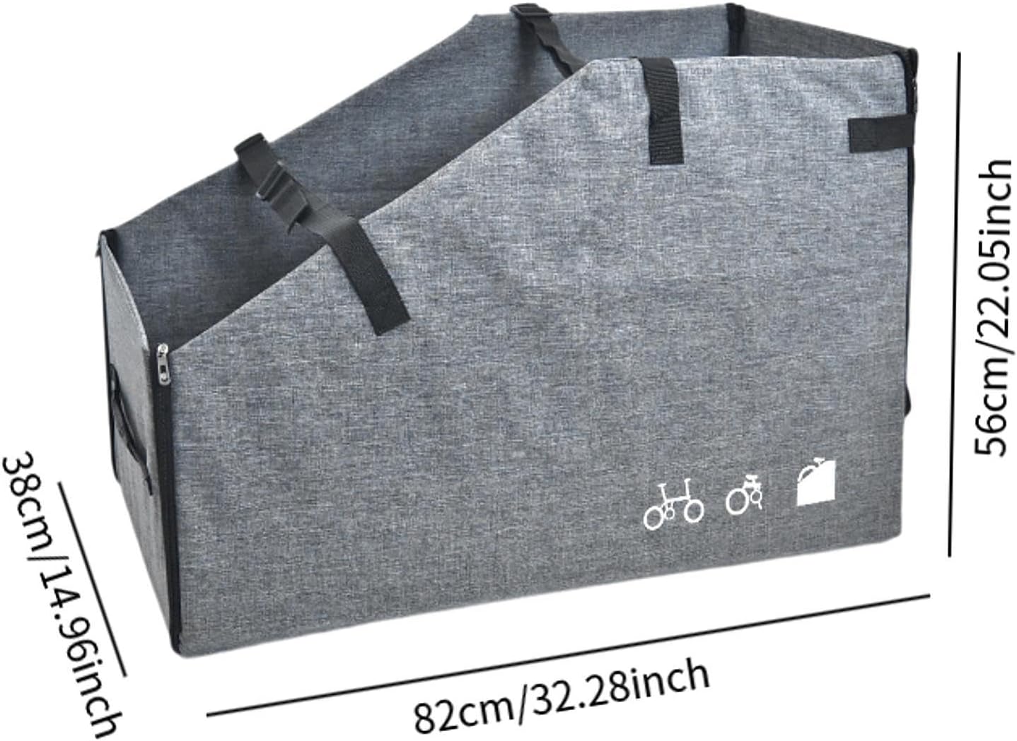 Car Trunk Storage Box Car Trunk Backseats Transport Pack Bicycle Travel Protection Case, Gray