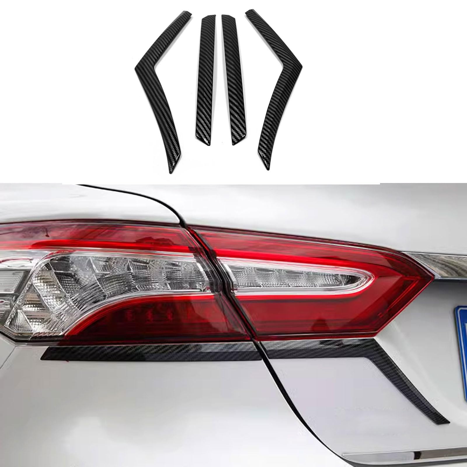 TUBAIZAI Car Accessories Compatible with Toyota Camry LE XLE 2023 2022 2021 2020 2019 2018 Rear Tail Light Lamp Eyelid Eyebrow Edge Cover Trim
