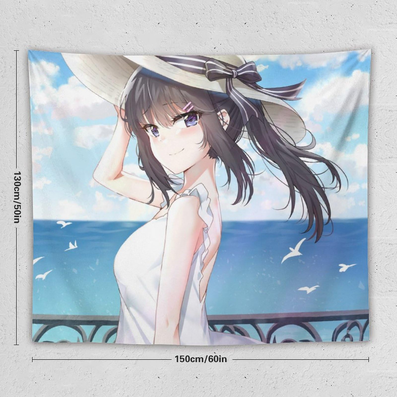 Amazon.co.jp: タペストリー 青ブタ 桜島麻衣 浜辺 大判 おしゃれ