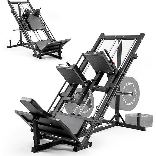 LIONSCOOL 3-in-1 Iso Leg Press Hack Squat Machine, Professional Iso-Lateral Leg Press Machine Combo with Linear Bearing, Adjustable Hack Squat Equipment for Home Gym Lower Body Strength Training
