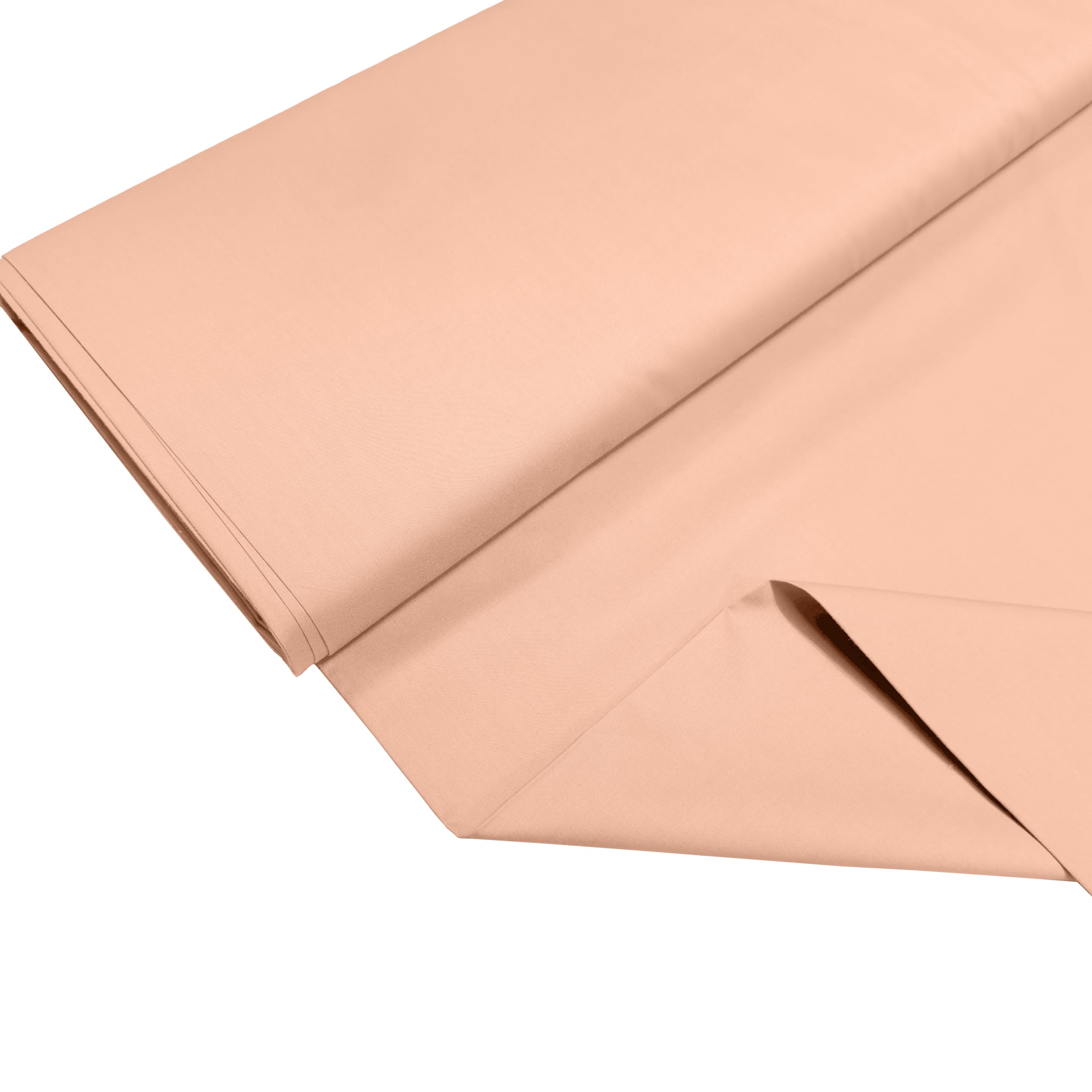 100% Cotton Percale Fabric – 200 Thread Count, 120 GSM, Breathable & Durable Material for Bedding, Quilting & Sewing - 200cm x 112cm (Peach)