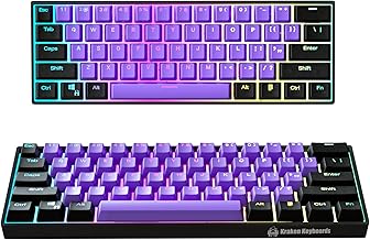 Kraken Keyboards - Teclado mecánico para juegos Pro 60% 60% - Negro y morado - Reemplazo en caliente - Para PC, Xbox, PlayStation y Mac (negro Lotus | Interruptores plateados)
