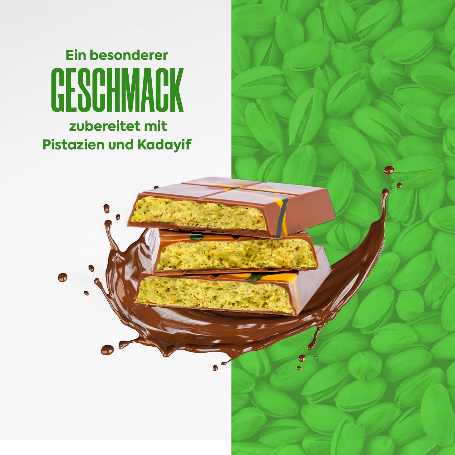 Dubai Chocolate pistacho 3 x 200 g – Chocolate Dubai con pistachos y kadayif, chocolate Dubai, chocolate Dubai, dulces, chocolate dubai, fuente de chocolate dulces originales