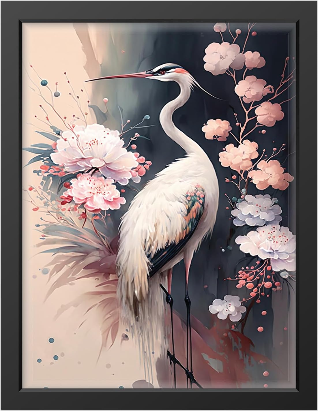 UNCOVER MYSTERY Crane Digital HD Print, Framed Poster Wall Art for Home, Office, Living Room Wall Decoration, (Size - 9.75 x 13.25 in), Frame Color : -BLACK-254