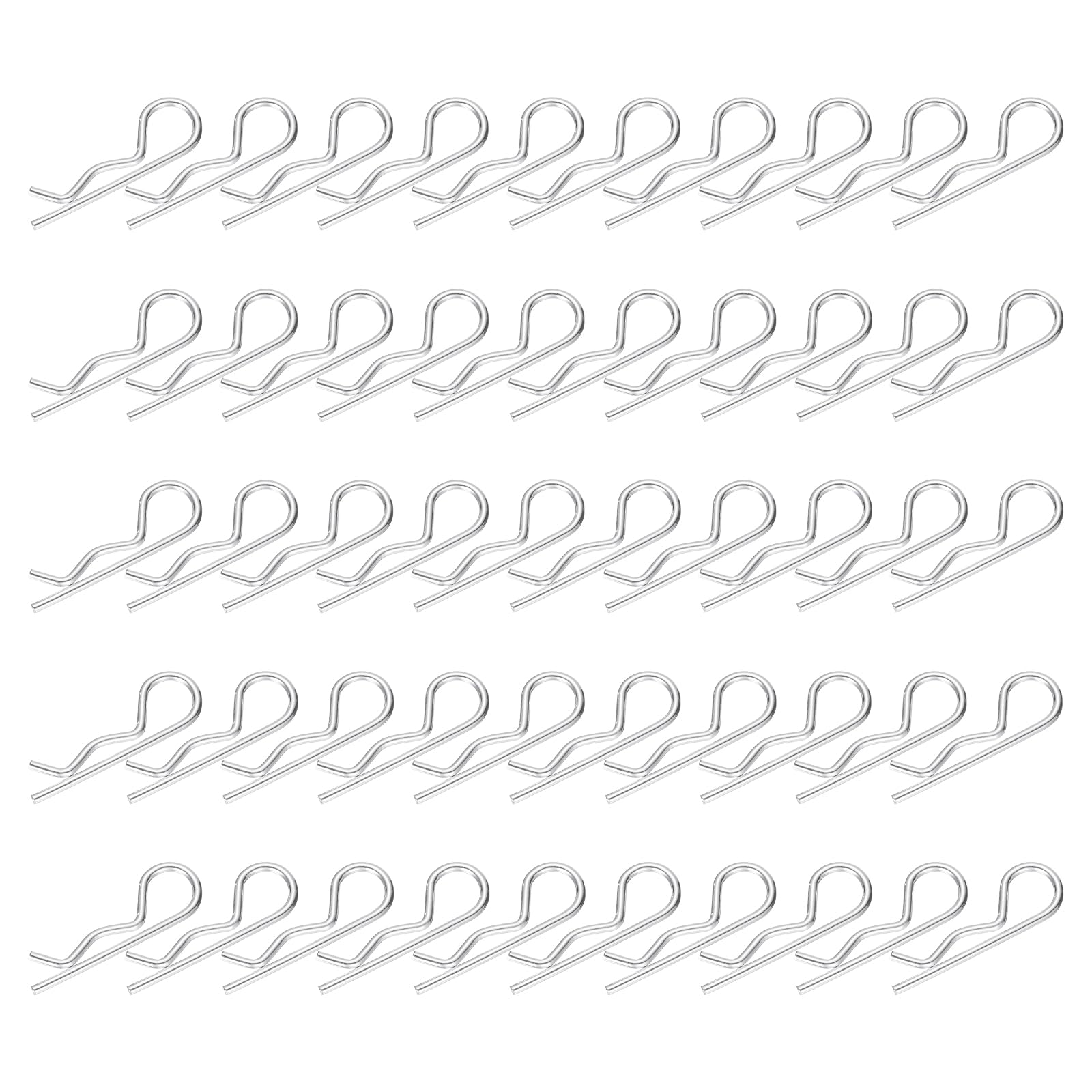 sourcing map 25pcs Heavy Duty Hitch Pin Clip R Clips (M2 x 40mm) - Spring Retaining Wire Cotter Hair Pins, for Trailer Locking Lawn Mowers Tractor Carts Truck
