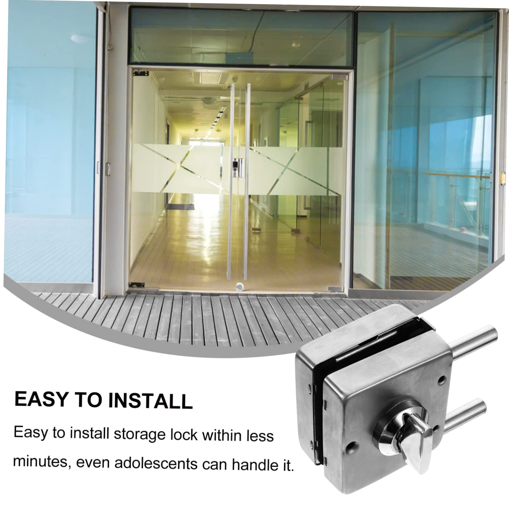 Loquet De Porte En Verre En Acier Inoxydable Requis Moraillon De Serrure De Porte Double Finition Brossée