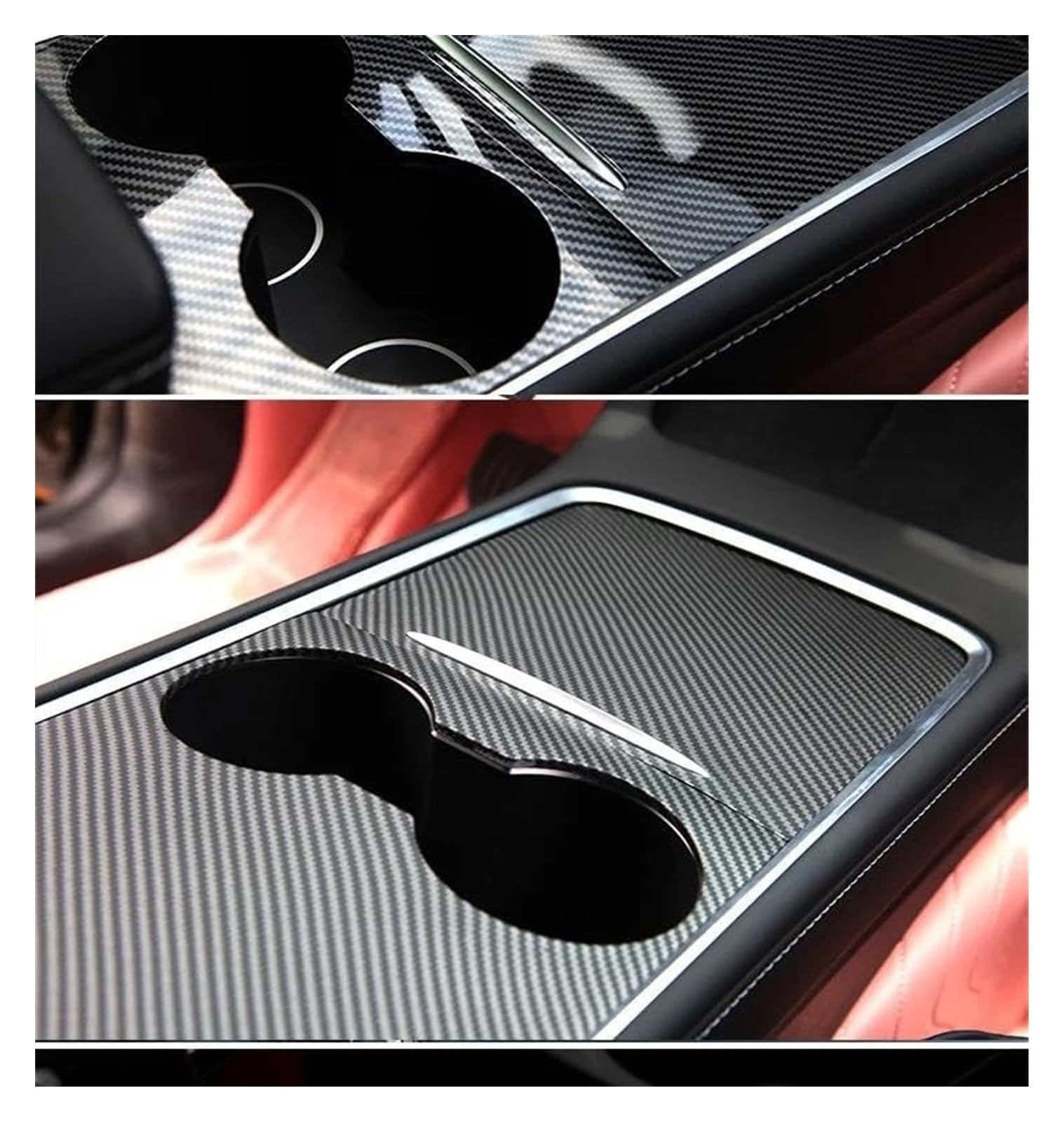 Für Modell 3 Für Y 2021-2023 Center Konsole Abdeckung Zentrale Bedienfeld Innen Dekor Interieurleisten(Matte Carbon)