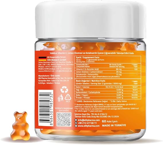 Validus Astaksantin 12 Mg + Vitamin C Gummies