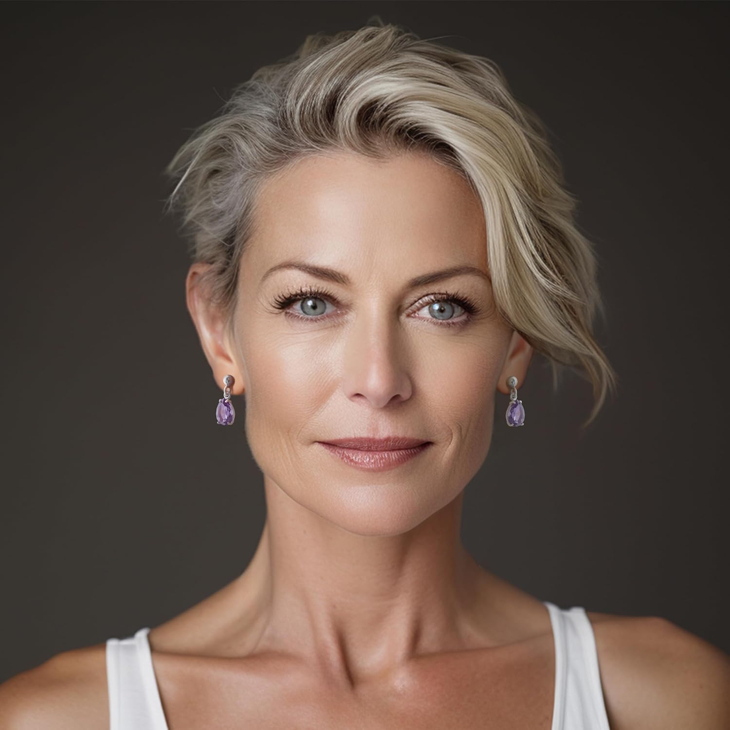 925 Sterling Silver Gemstone Earrings for Women – Birthstone Jewelry – Dainty Silver Teardrop Earrings – Perfect Birthday Gift - Image 2