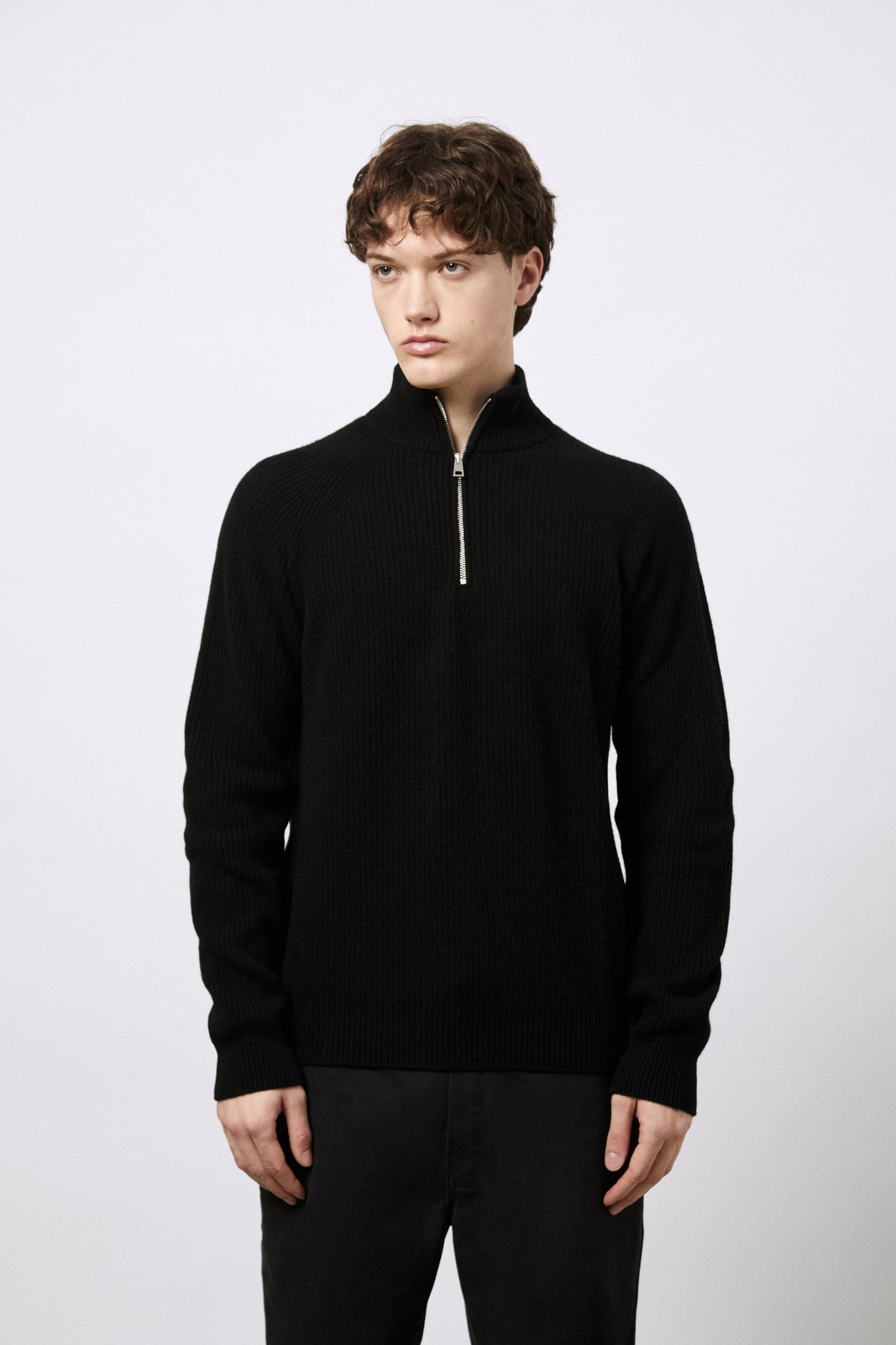 Diana Studio Maglione Mezza Zip in Lana Blend Fatto in Italia Maglione Uomo (Pacco da 1)