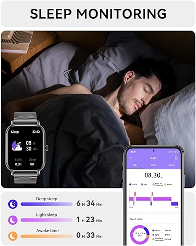 Miniatura 7 de Reloj inteligente para mujeres y hombres, reloj de seguimiento de actividad física para teléfonos Android compatible con iPhone, relojes