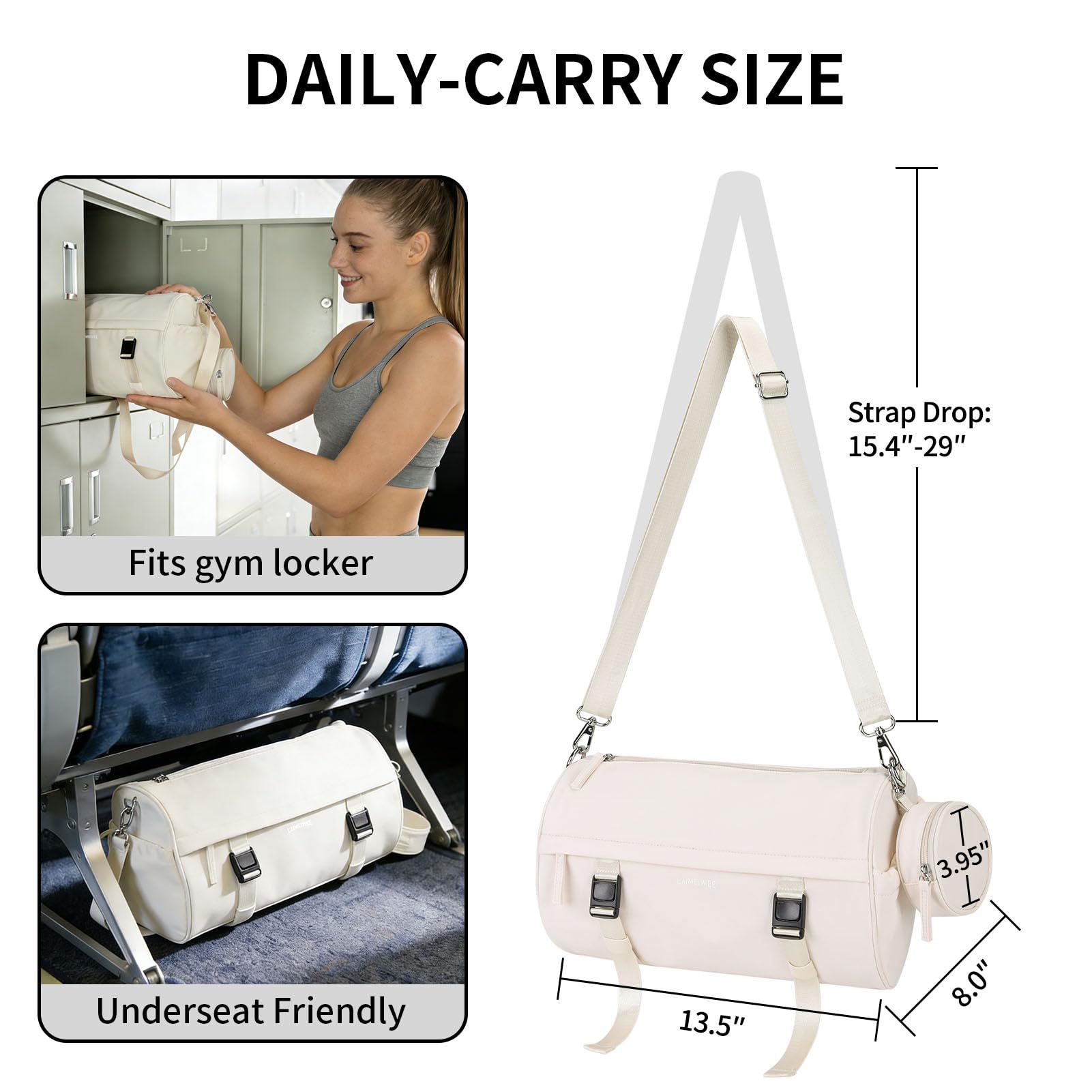 Bolsa pequeña de gimnasio para mujer y hombre, bolsa de viaje de 11L con bolsillo húmedo y soporte para esterilla de yoga, bolsas deportivas de entrenamiento para fitness, baile, natación