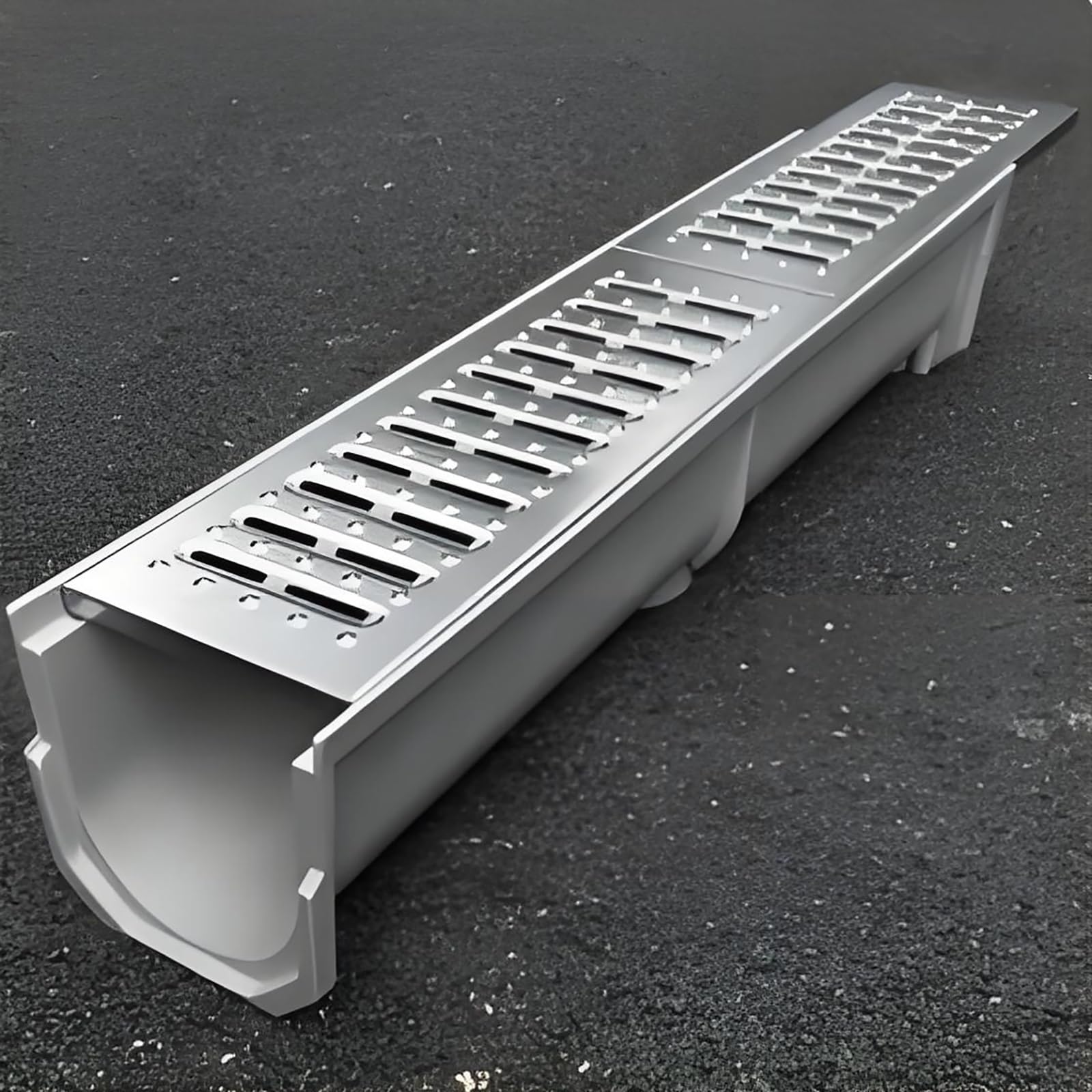 GLDYTVF High-Capacity Outdoor Drainage Kit Removable Strainer & Perforated Metal Grate Ideal for Garden Driveway Patio Drainage Solutions
