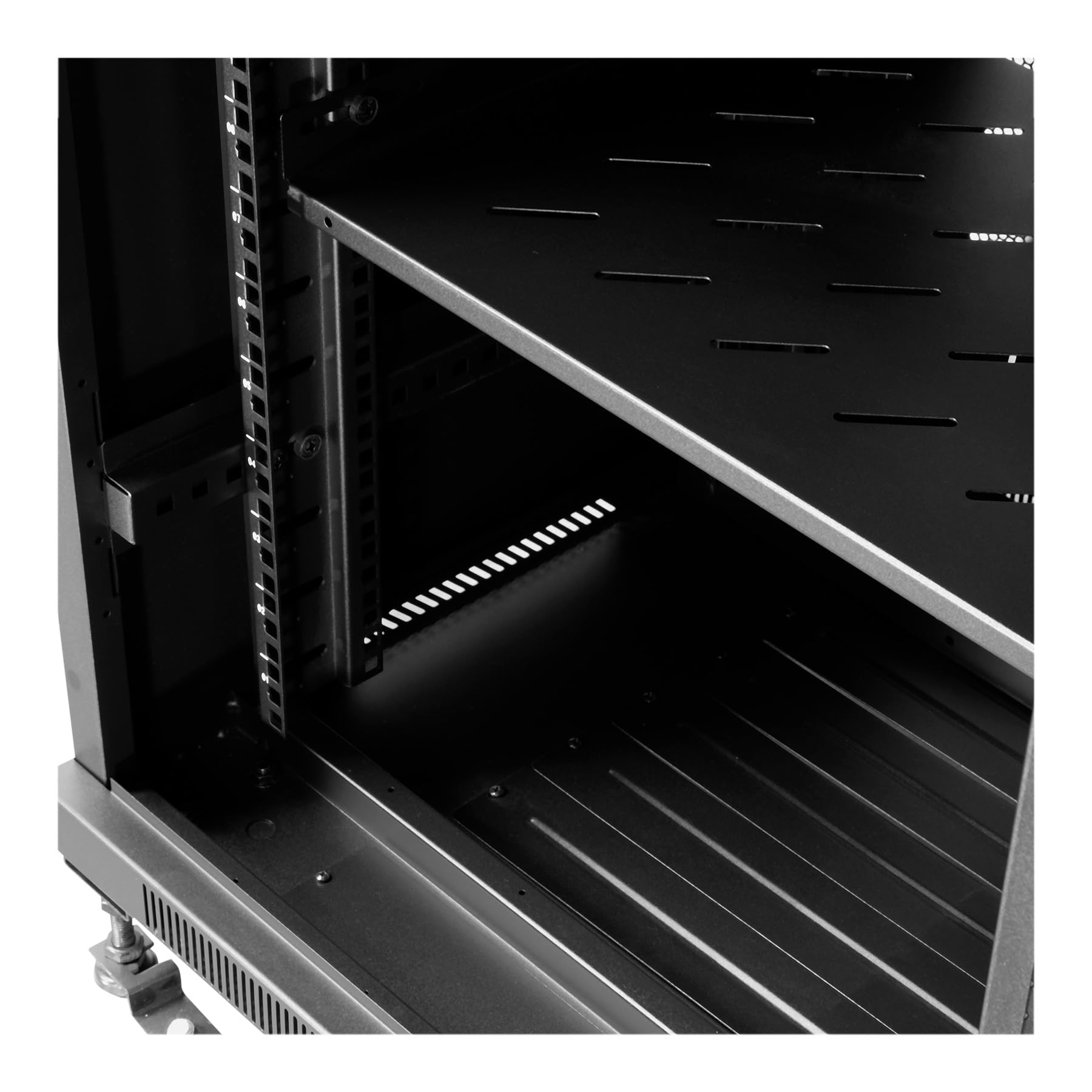 Aiten Data Armario Rack Suelo 19" 42U 600 x 800 x 2060 mm Montado con Accesorios: 2 Bandejas Fijas, 4 Ventiladores 120 mm,1 Regleta PDU con 8 Puertos Schuko de 1U, Patas, Ruedas y Llaves