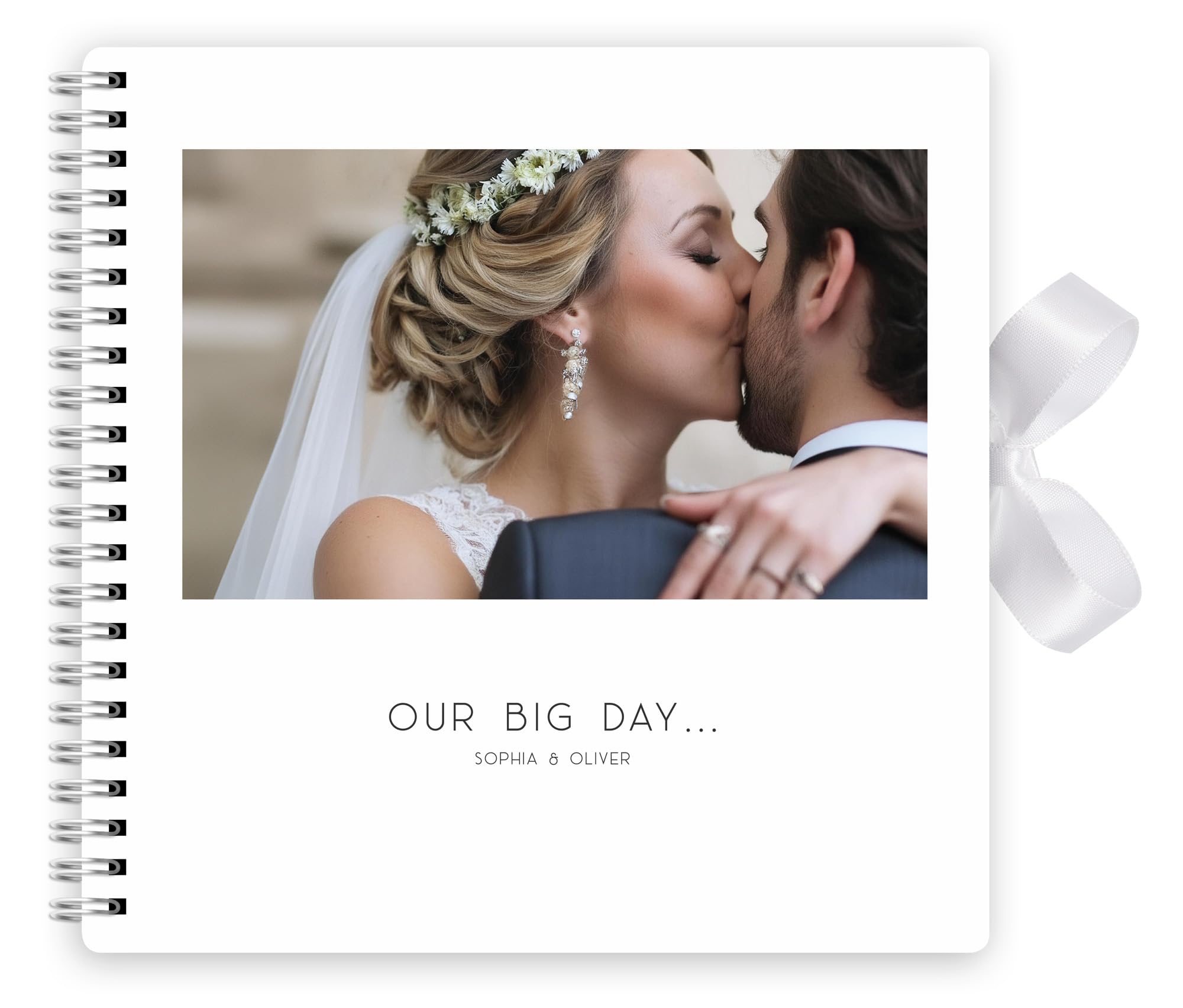 Star Online White Personalised Photo Wedding Guest Book Keepsakes,Signature Scrapbook, Photo Album Wedding Couple - 20Cm X 20 Cm - 50 Sheets (Our Big Day, )