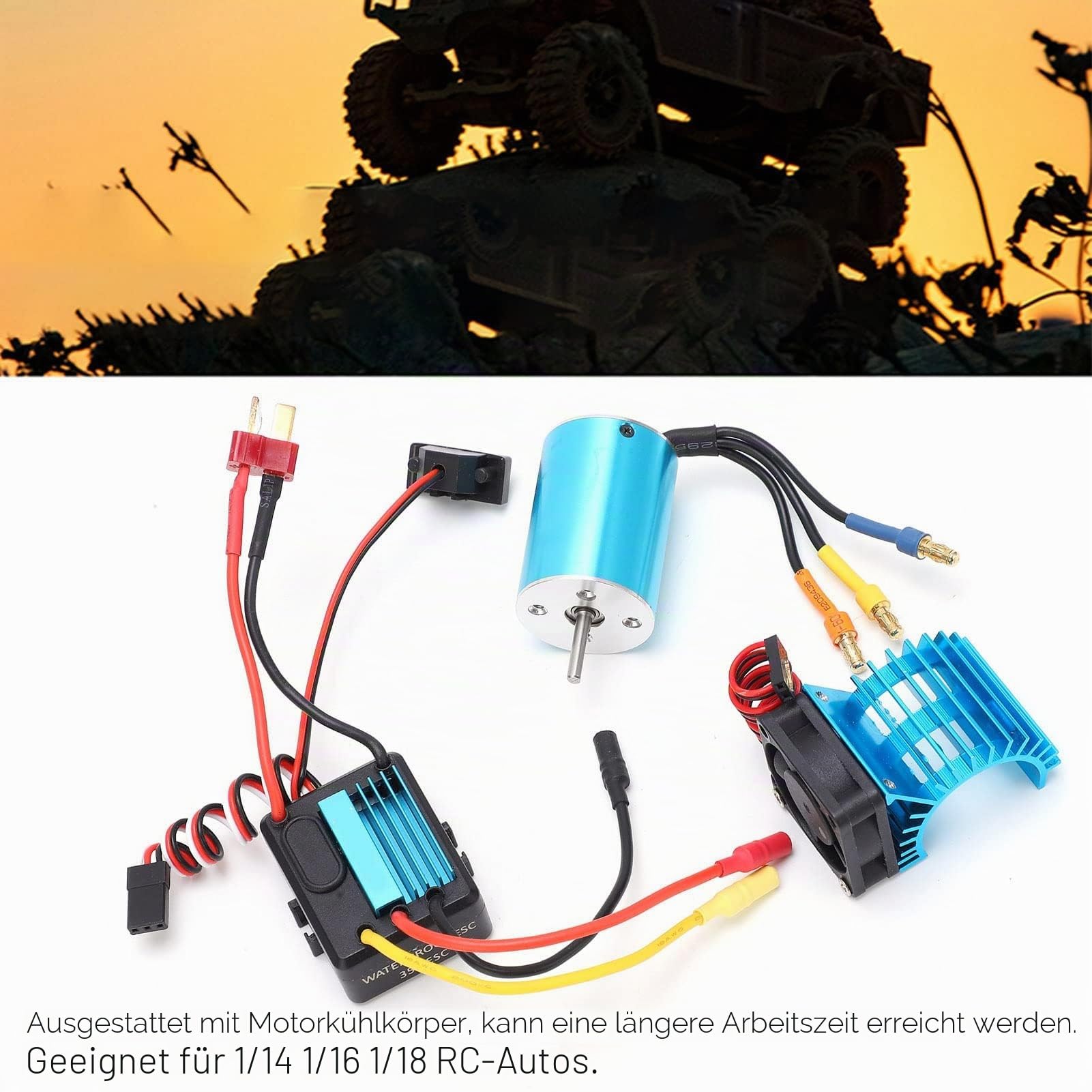 RC Brushless Motor Set 2838 4500KV 4P Sensorless Brushless Motor mit 35A ESC Kühlkörper Combo Set RC -Automodellzubehör