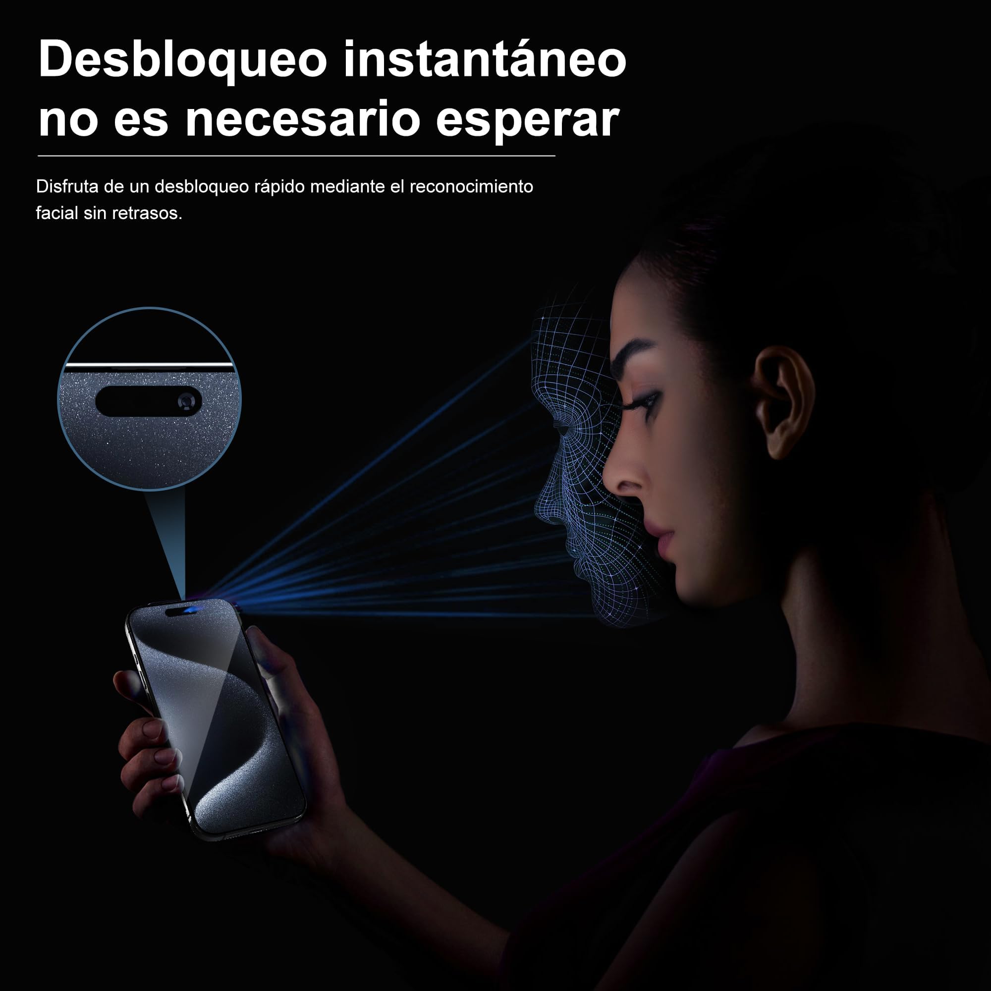 Autoban Protector Pantalla for iPhone 15 Pro Max 6,7 Pulgadas, 2 Piezas Cristal Templado Dureza 9H Protectora Antiarañazos Antihuellas sin Burbujas Ultra Resistente Bordo Negro
