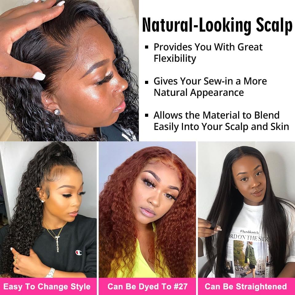 MSGEM 13x6 HD Lace Front Wigs Human Hair Deep Wave Lace Front Wigs 22 Inch Deep Curly Transparent Lace Frontal Wigs for Black Women Pre Plucked with Baby Hair Bleached Knots Natural Black Color - Image 4