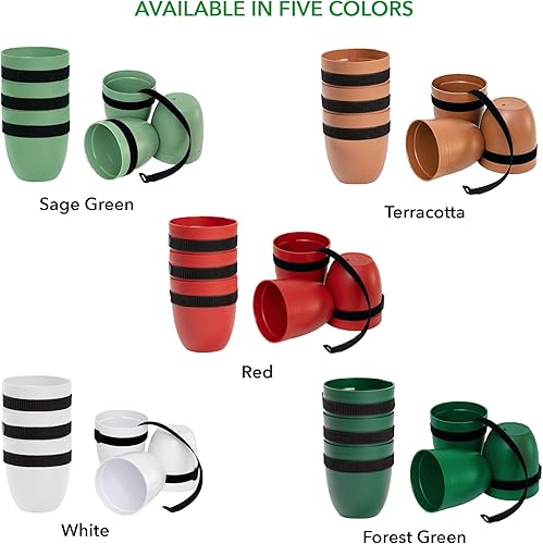 Miniatura 5 de Balcony Buddies Maceta de barandilla para plantas al aire libre (6 pulgadas, paquete de 3)  Maceta colgante para barandillas, postes de valla