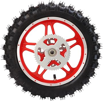 2.510in Rear Wheel Rim Tyre Assembly Nonslip Wearproof Rubber Metal Rear Wheel Assembly Replacement for Off Road Motorcycles Dirt Pit Bikes
