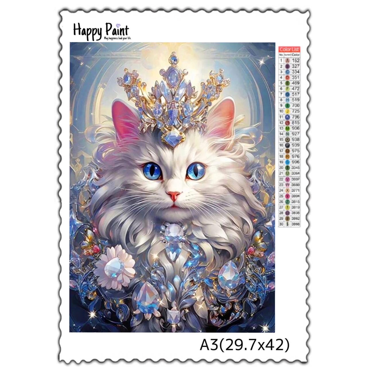 【フルフェアリーダストビーズ】ダイヤモンドアート A3 猫 ねこ／2012FFD Amazon | 【フルフェアリーダストビーズ】Happy Paint