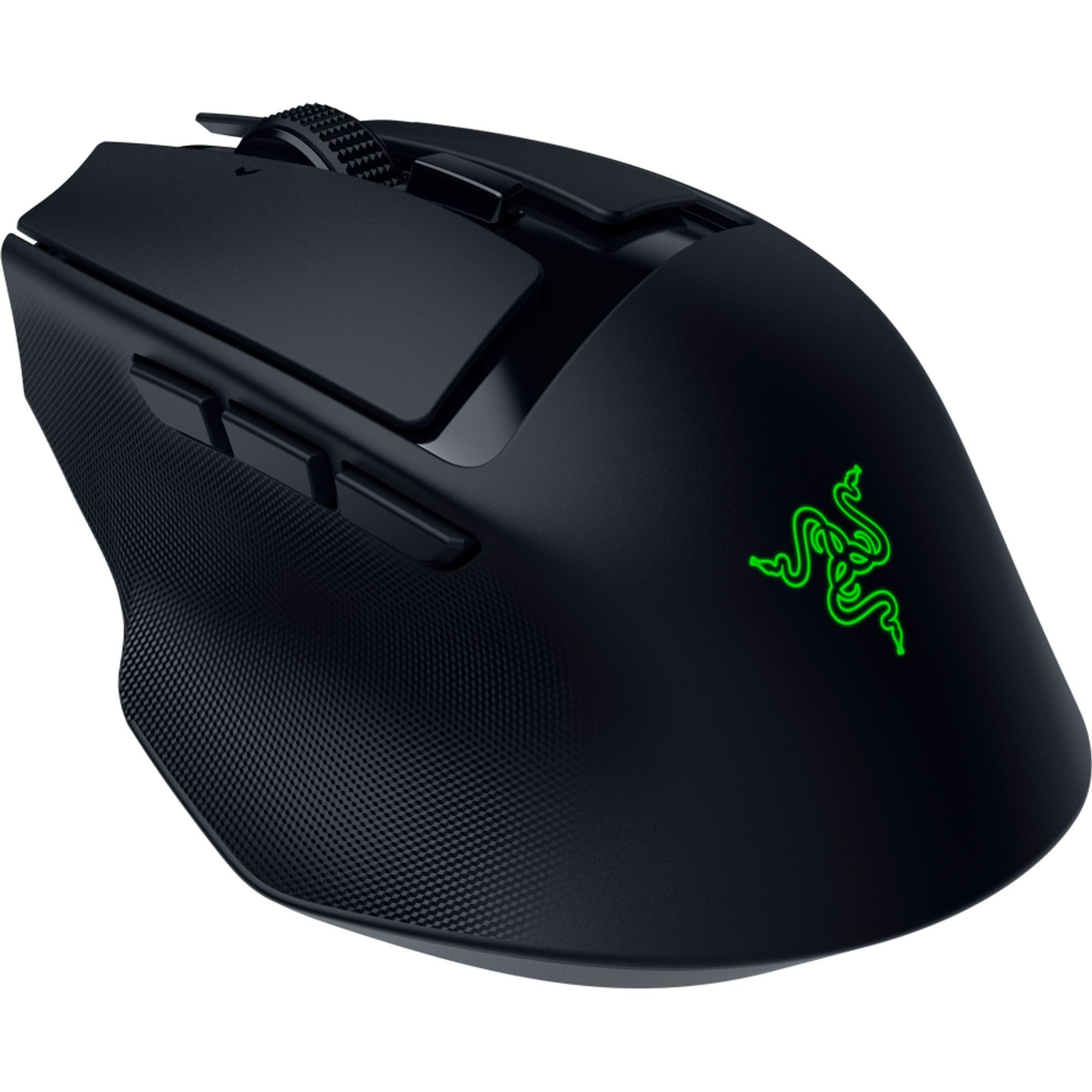 Razer Basilisk Mobile - mała przenośna ergonomiczna bezprzewodowa mysz do gier - AI Prompt Master - czujnik Focus X 18K (łączność w trzech trybach, do 105 godzin) Czarny