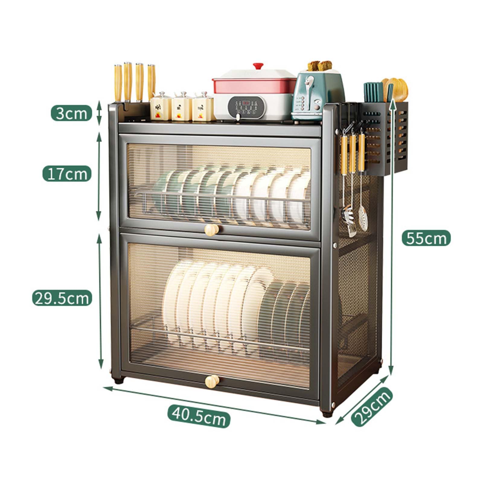 Scolapiatti Scolapiatti Scolapiatti Scolapiatti sopra Il lavello Scolapiatti con vaschetta raccogli-Gocce 2 Ripiani Grande con portaposate Antipolvere Porta a ribalta Design con ve