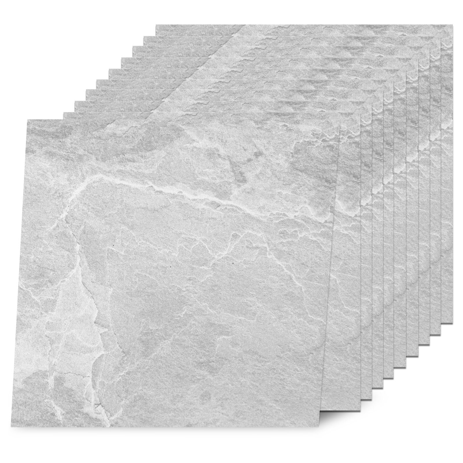 Yipscazo Peel and Stick Floor Tile 32 Sq.Ft Coverage 32-Pack Shale Gray 12" x 12" Vinyl Floor Tiles Self Adhesive Waterproof Perfect for DIY Projects