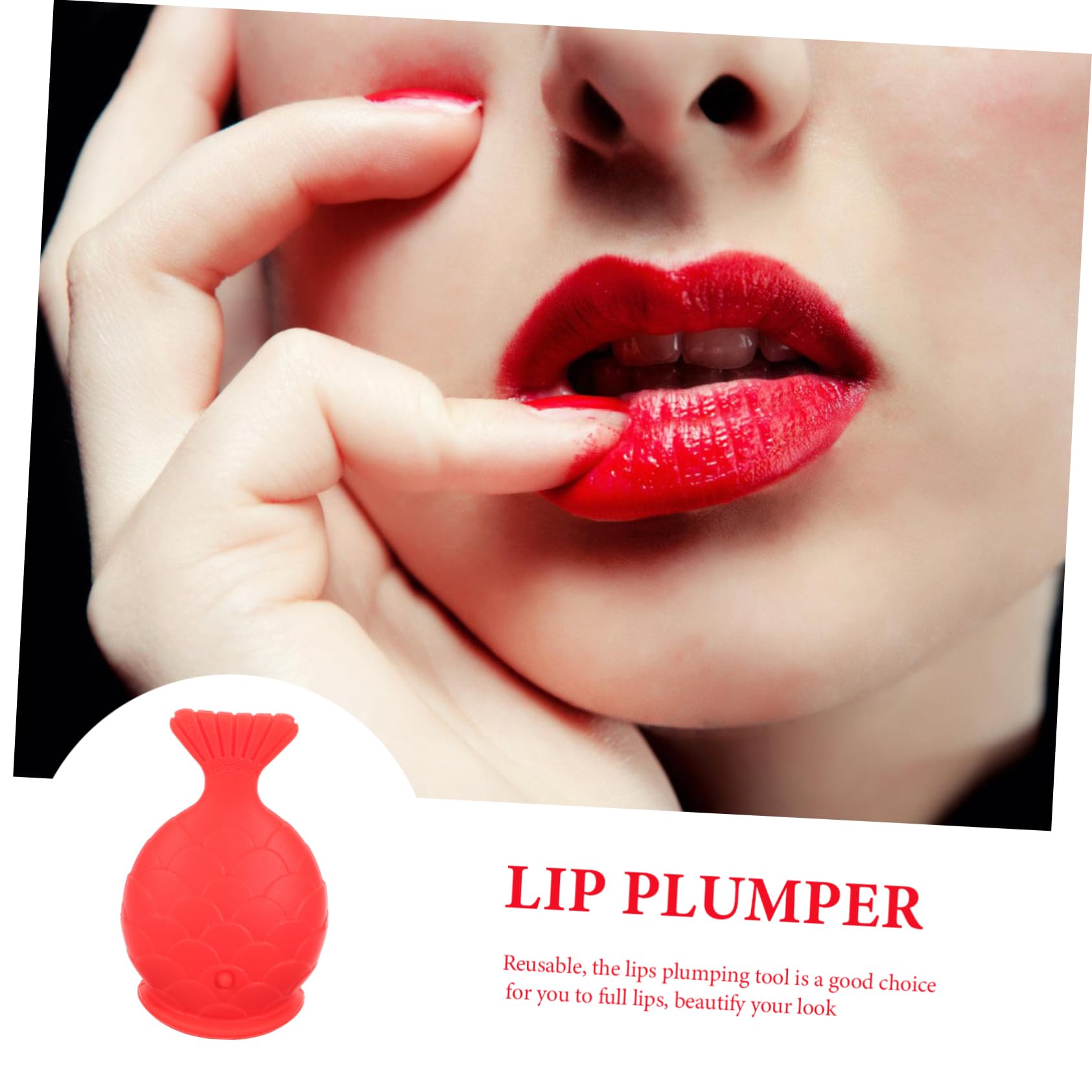 Potenciador de Labios de Silicona Reutilizable Diseño Pez Aumentar Volumen