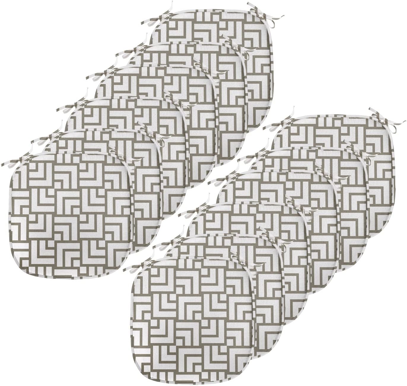 ABAKUHAUS Modern Dining Chair Cushions Vintage Maze Lines Decorative