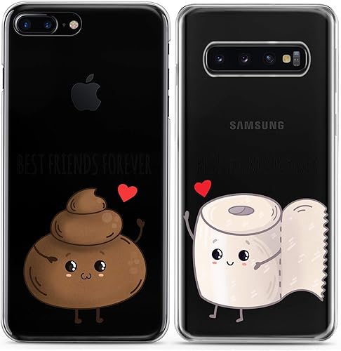 Miniatura 4 de Cavka Fundas a juego para parejas compatibles con iPhone 16 15 14 13 12 11 Pro Max Mini Xs X 6s 8 Plus 7+ Xr 10 SE 5 papel transparente cubierta