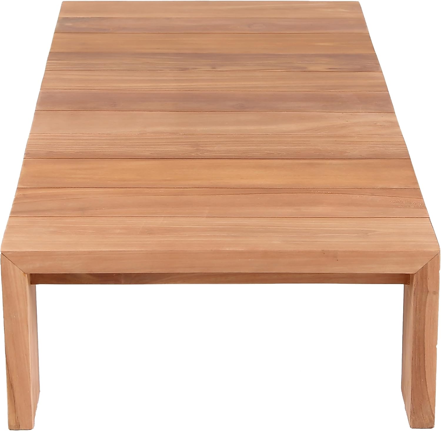 Meridian Furniture 353-CT Tulum Collection Modern | Contemporary Outdoor Patio Coffee Table with Solid Teak Wood and Natural Teak Finish, 52" W x 26" D x 12.5" H, Natural