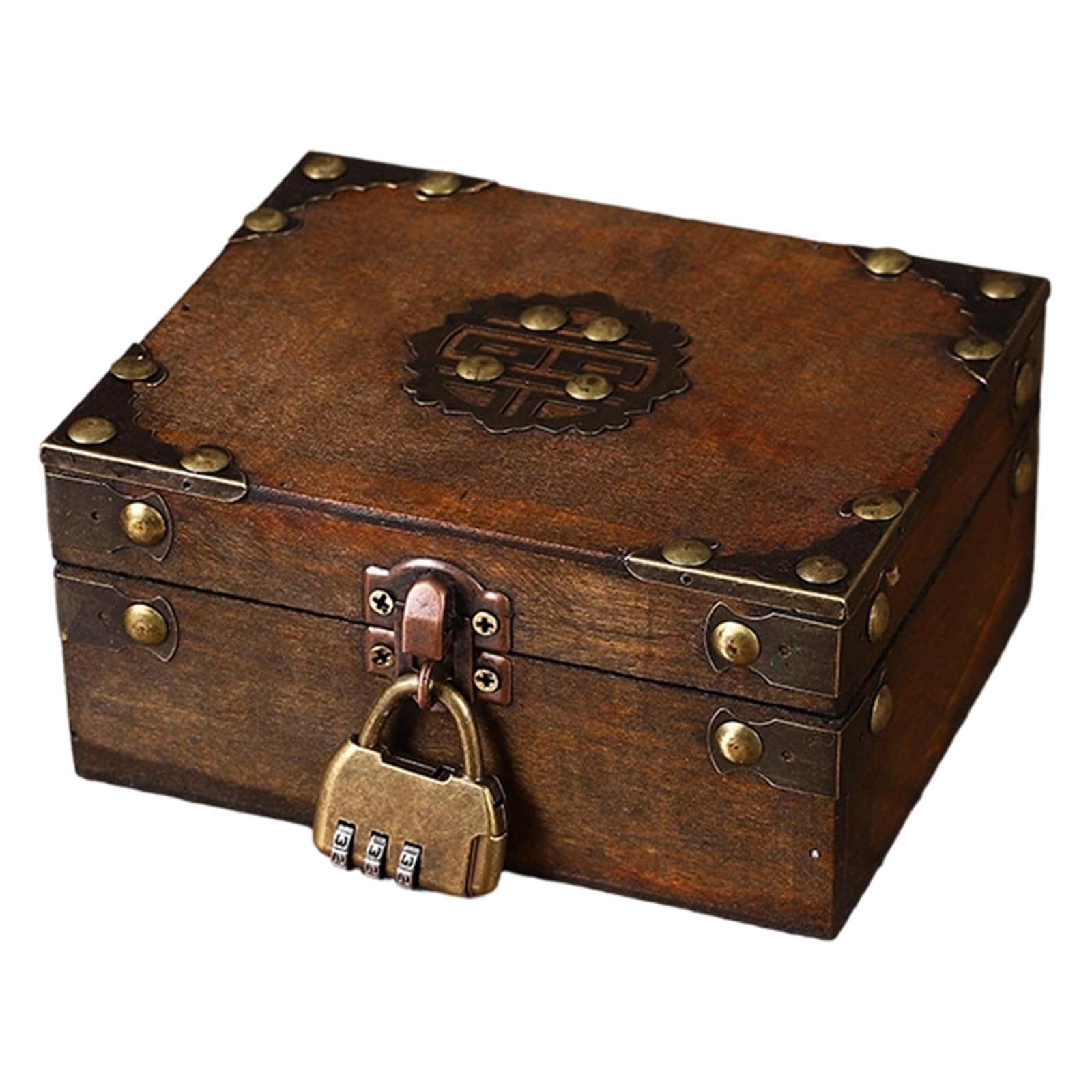 Oxxggkao Rustics Wood Storage Box Featuring Clasp for Secure Storage of Valuables and As Home Decoration Items Jewelry Box