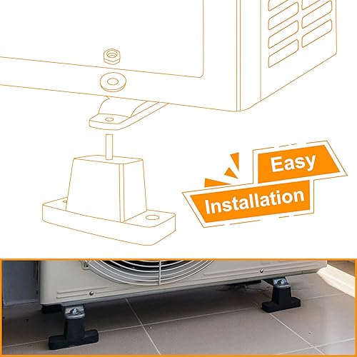 Miniatura 5 de Paquete de 4 almohadillas de goma antivibración, soporte de montaje de absorción de impactos para unidades de aire acondicionado dividido mini sin