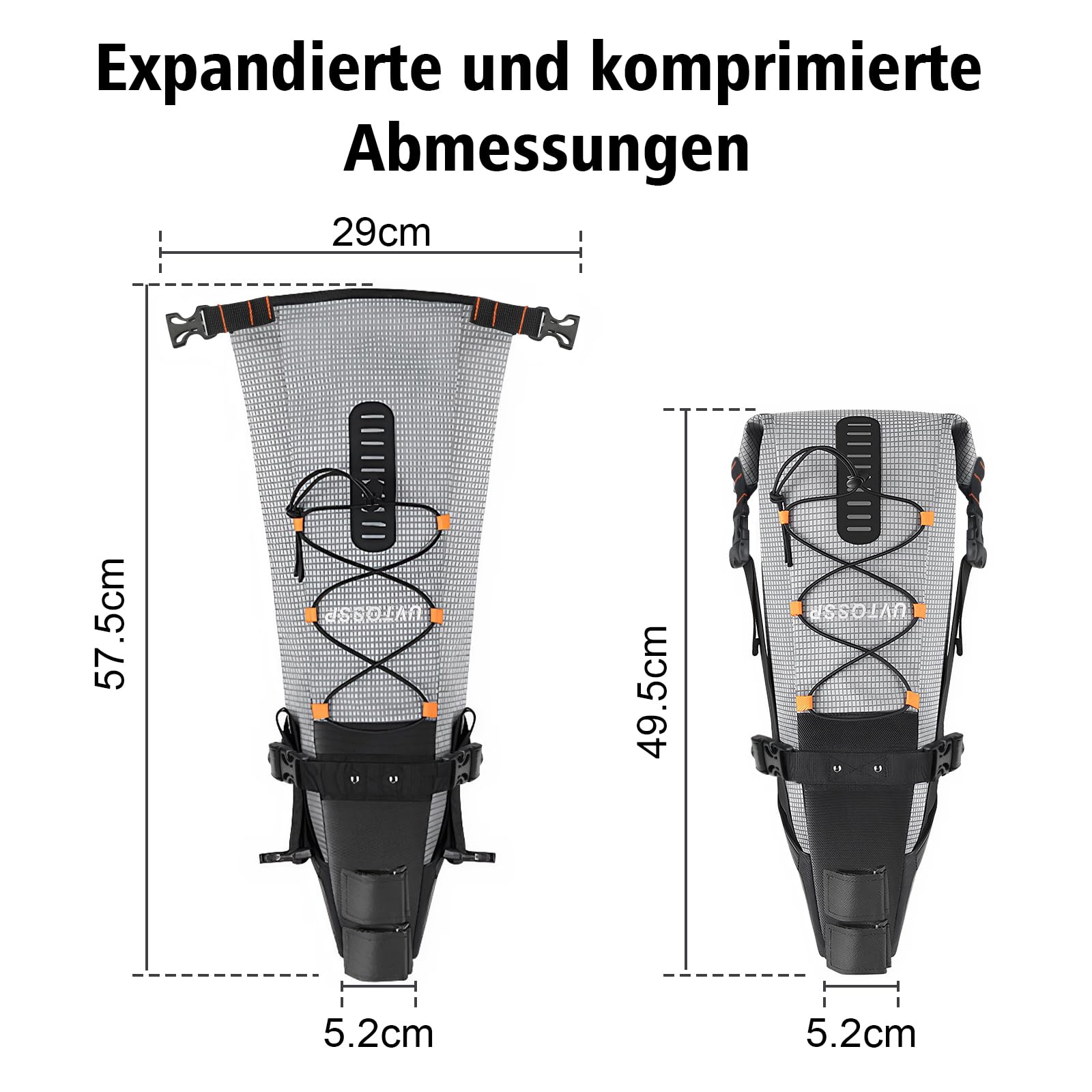 Fahrrad Satteltasche [10 Liter] 100% Wasserdicht -Bikepacking Satteltasche aus TPU-Gewebe für Mountainbikes Outdoor Fahrräder Rennräder