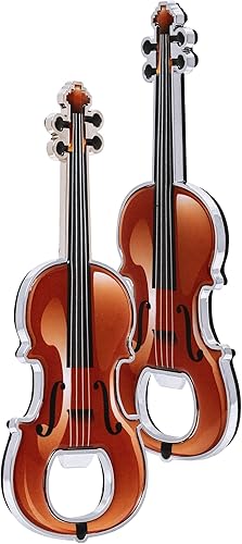 Miniatura 3 de 2 piezasset abrebotellas cerveza violín en forma de abrebotellas violín regalo utensilios de cocina para bebedores música amante del violín