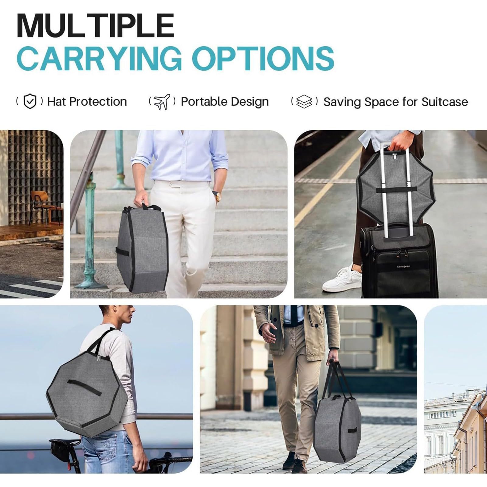 Contenitore per Copricapo capacità Borsa Cappelli alla attività All'aperto Borsa capacità con Scatola con Manico