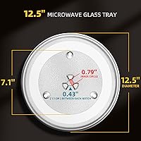 Vista 2 de Bandeja de vidrio para microondas de 12.5 pulgadas compatible con Samsung, GE y Hotpoint. La pieza de repuesto exacta