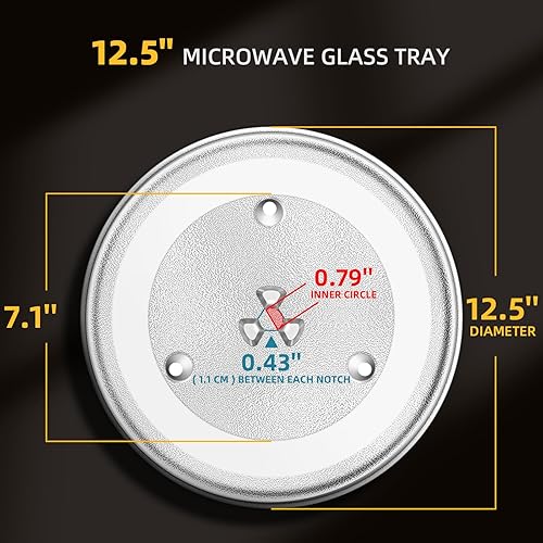 Miniatura 28 de Reemplazo de platos giratorios de microondas de 10 pulgadas, placa de vidrio para microondas compatible con Whirlpool, la pieza de repuesto exacta