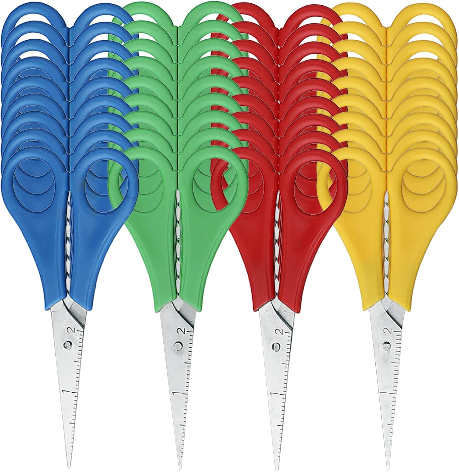 Kids Scissors 36 Count Pointed Kids Scissors with Stainless Steel Ruled Blade Right and Left Handed Scissors, Variety Colors Scissors for School Kids, Kid Scissors, Craft Scissors, School Scissors