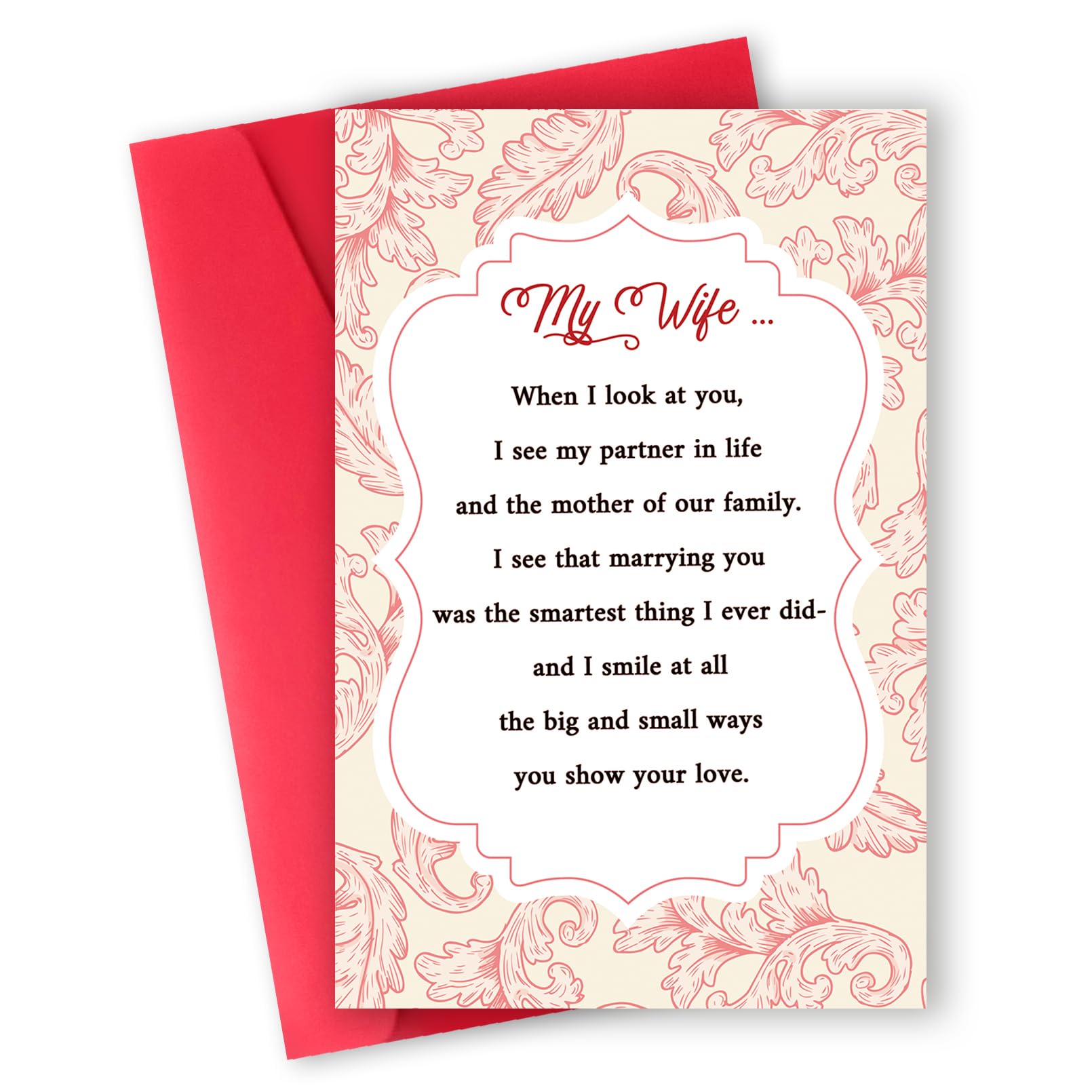 Hongshan Mother’s Day Greeting Card,Romantic Mothers Day Gift for Wife from Husband,Mother’s Day Gifts for Women,Wife Mothers Day Idea