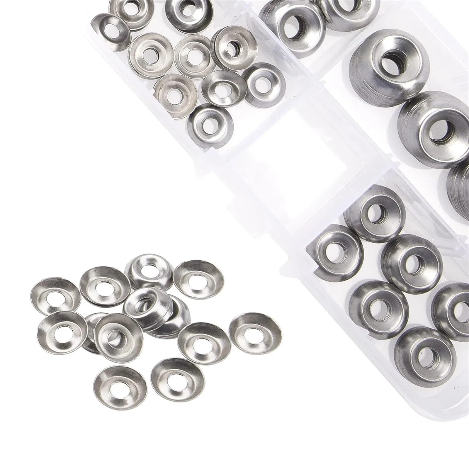 Kit Surtido de Arandelas avellanadas Acero Inoxidable 304, 160 Uds., M6, M8, M10, M12