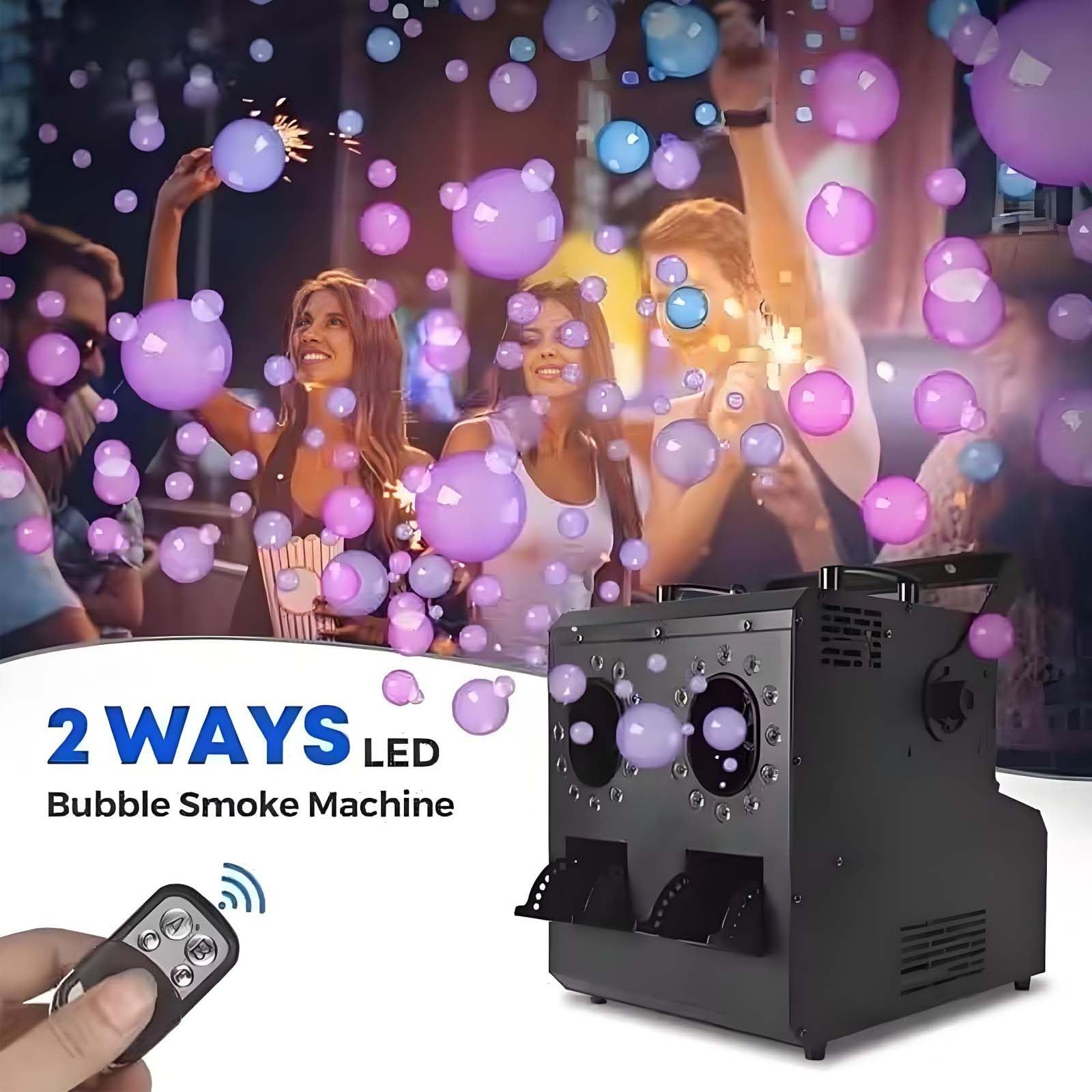Macchina Professionale per Bolle di Fumo A LED, 3000 W, Macchina con Luci Dinamiche per Fumo, Potenza di Fumo di Oltre 10.000 Piedi Cubi/Min, per Spettacoli Teatrali, Matrimoni