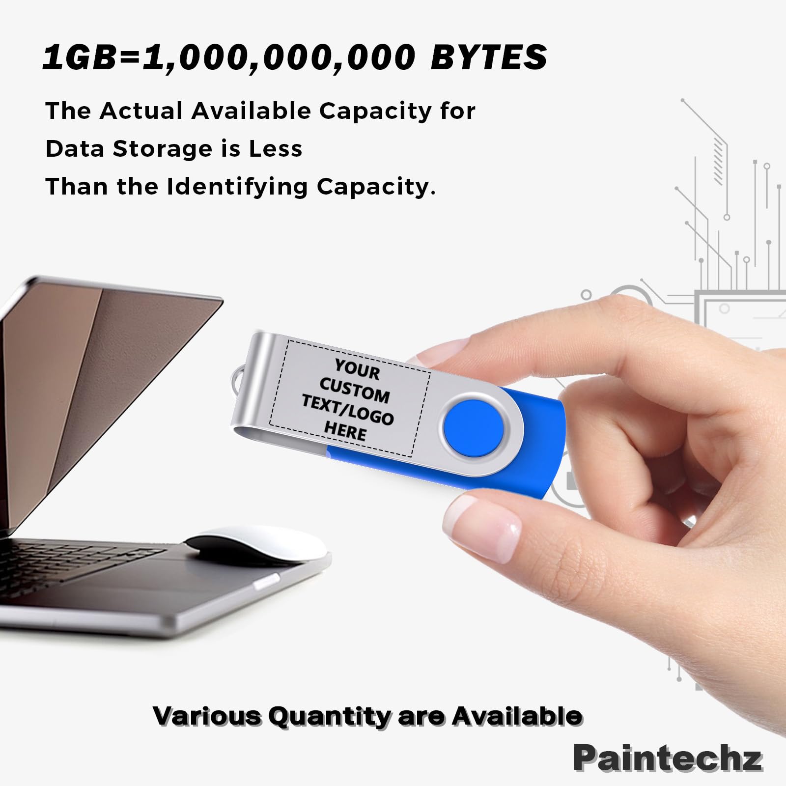 Twister USB-Stick Personalisiert 1000 Stück, Individualisiert Logo Druck- als Firmengeschenke und Werbegeschenke - 8GB
