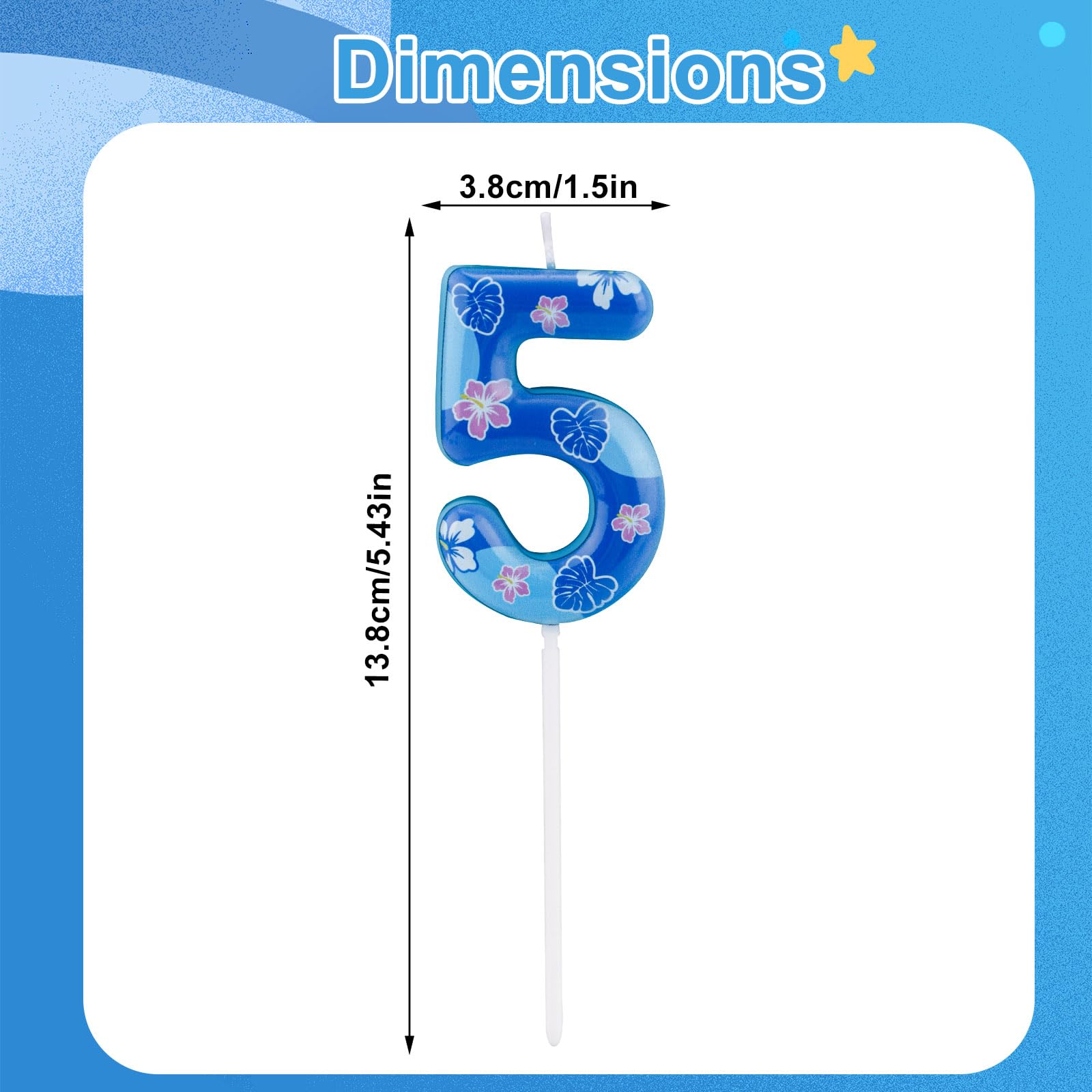 Candele Numero 5 Per Torta Di Compleanno - Tema Anime, Decorazione Feste Per Ragazzi E Ragazze, Alte 6 Cm, Qualità Senza Fumo - 5