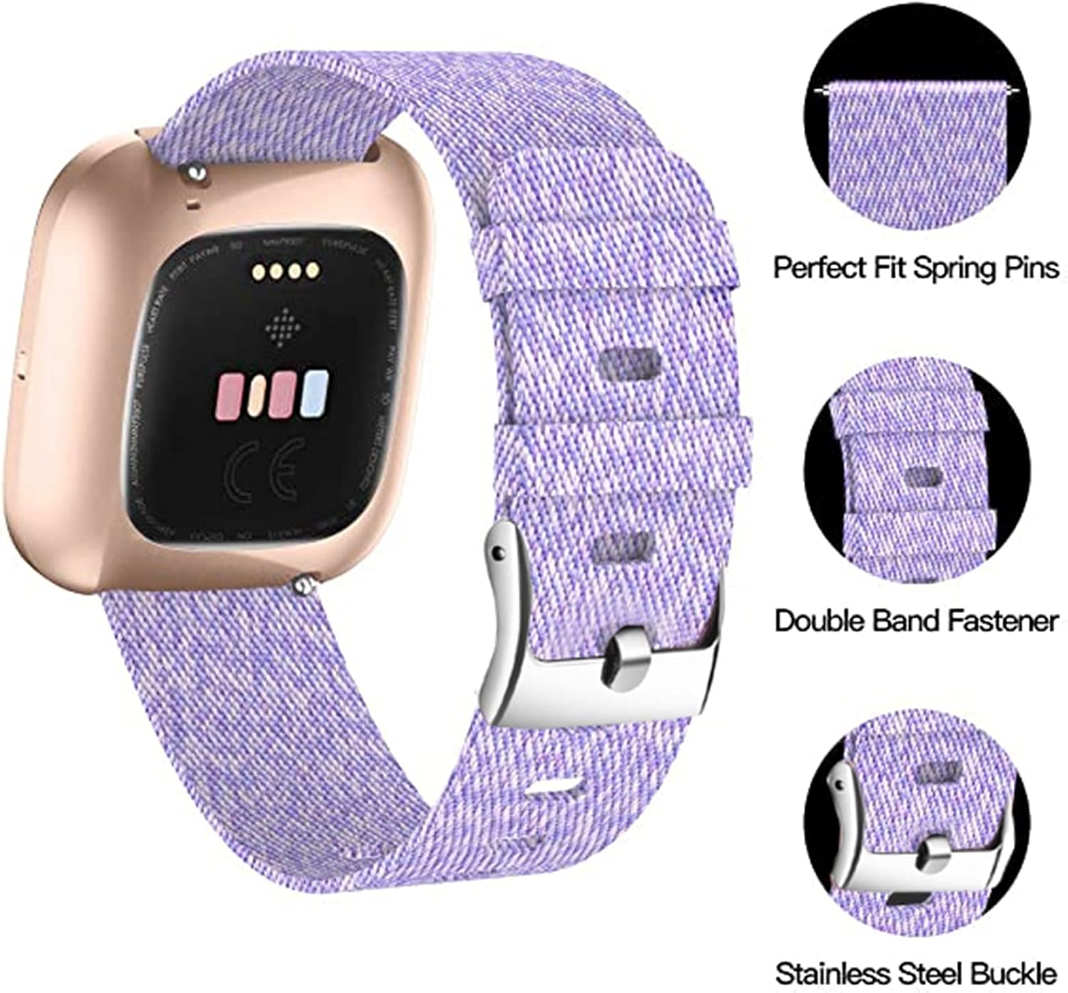 Compatible with Armitron Matrix Smartwatch bands, 20mm, 22mm Quick Release Breathable Nylon Woven Fabric Replacement Accessory Strap Compatible with Armitron Connect Matrix, Link, Lunar, Boom, Eclipse Smartwatch - Image 5