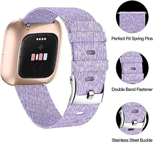 Miniatura 4 de Correa de repuesto para reloj inteligente Popglory P66, correa de repuesto de tela tejida de nailon transpirable compatible con MorePro H56 Smart