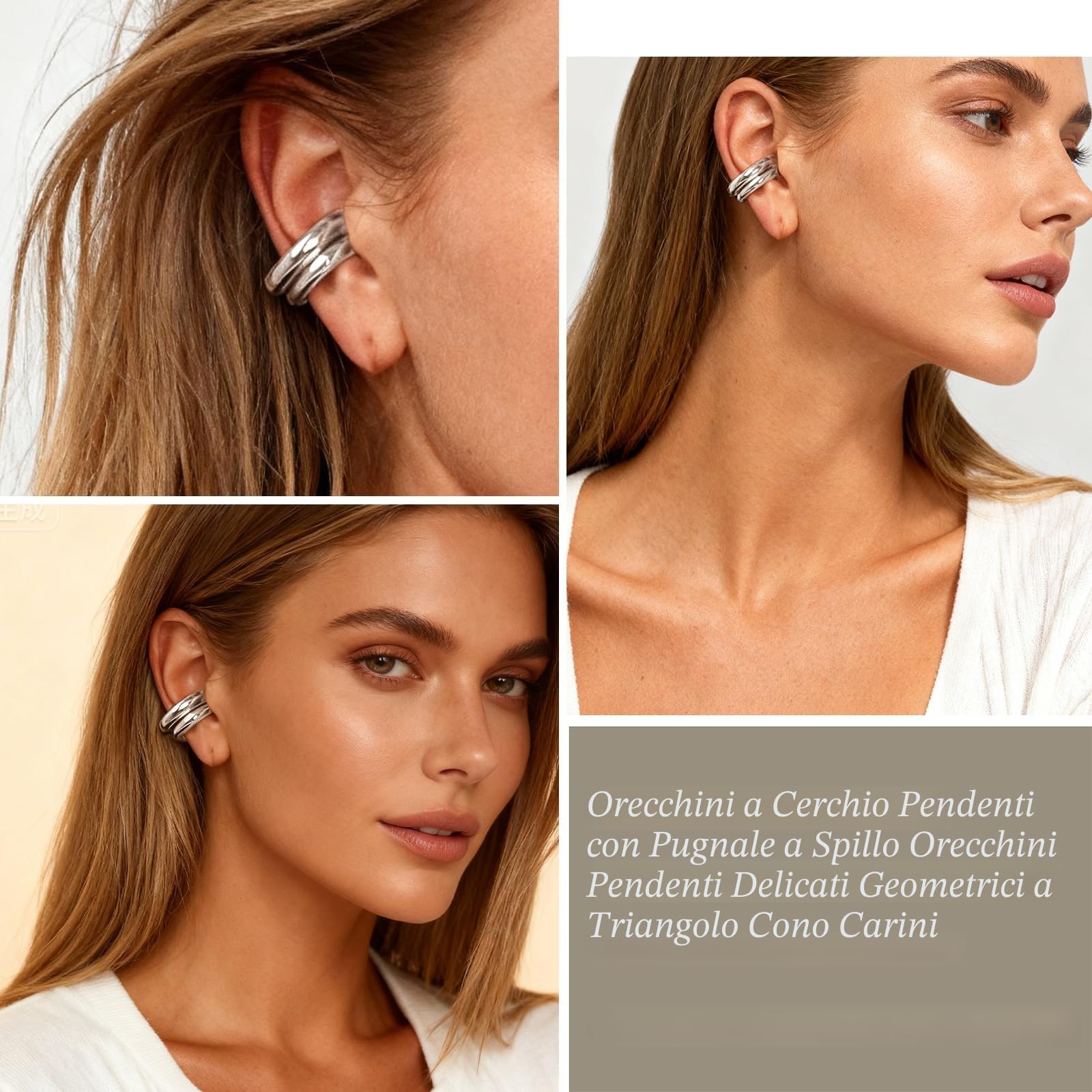 Orecchini da donna non piercing regolabili a clip per orecchio aperto polsino elica avvolgente gioielli regalo per donne ragazze