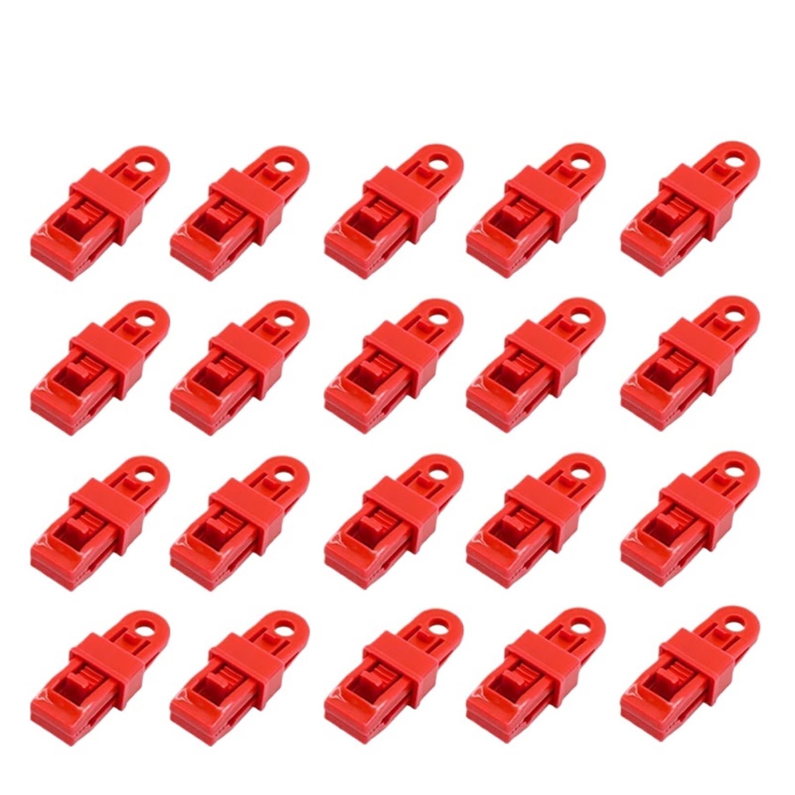 Cgrsdsd Red-20Pcs Tarpaulin Clips 10-50Pcs Tent Guyline Attachment Clips With Barbs For Canopy And Tarp(Red-20Pcs)