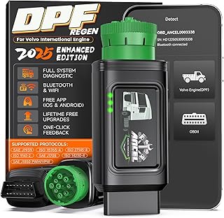 ANCEL HD120 Heavy Duty Truck Scanner, DPF Regen for Volvo & International Engine, Full-System Diagnostics, Supports HD-OBD...